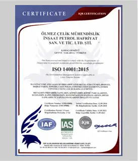 ISO 14001 Çevre Yönetim Sertifikası